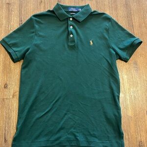 RALPH LAUREN - polo shirt forest green  (medium) - custom slim fit